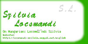 szilvia locsmandi business card